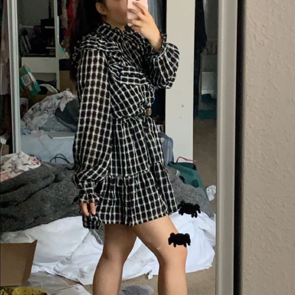 h&m plaid ruffle button down dress - Picture 5 of 5